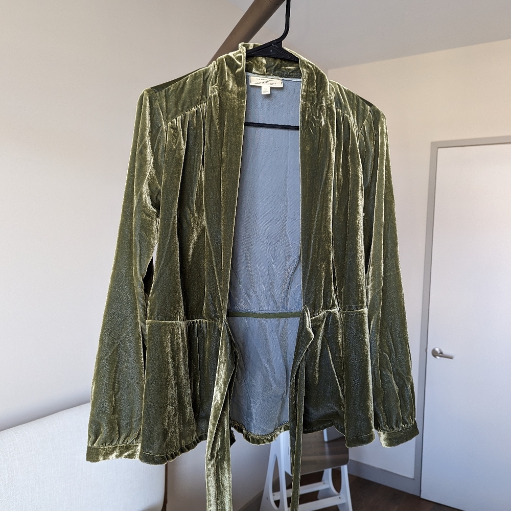 Anthropologie Moulinette Soeurs Velvet Wrap Top
